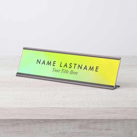 Porte-nom Pour Bureau Coutume vert clair (Devant)