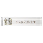 Porte-nom Pour Bureau Couverts d'affaires de restauration de chefs (Devant)