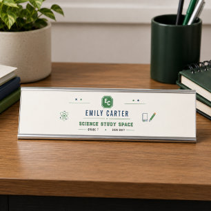 Porte-nom Pour Bureau Couverture personnalisée de l'école de sciences ve