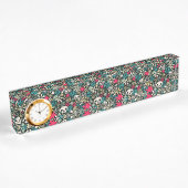 Porte-nom Pour Bureau Crâne en fleurs