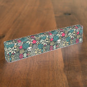Porte-nom Pour Bureau Crâne en fleurs (Taille)
