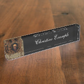 Porte-nom Pour Bureau Crâne impressionnant sur un cadre (Taille)