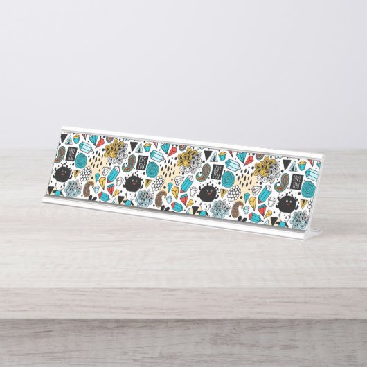 Porte-nom Pour Bureau Crazy head (Devant)