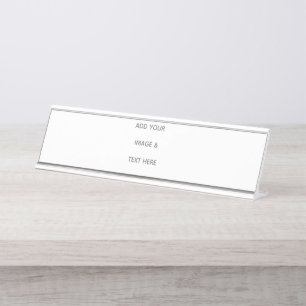 Porte-nom Pour Bureau Créez votre propre blanc