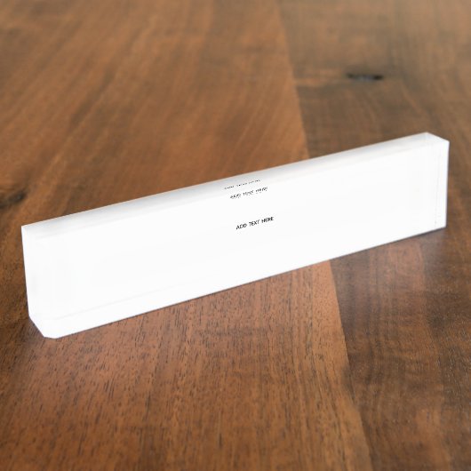 Porte-nom Pour Bureau Créez votre propre blanc (Taille)