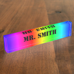 Porte-nom Pour Bureau Créez votre propre dégradé de couleurs arc-en-ciel