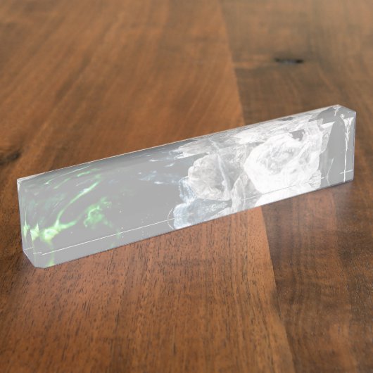 Porte-nom Pour Bureau Cristaux blancs dans l'espace noir (Taille)