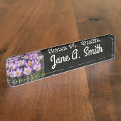 Porte-nom Pour Bureau Crocus violets ensoleillés (Taille)