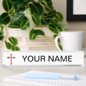 Porte-nom Pour Bureau Croix chrétienne