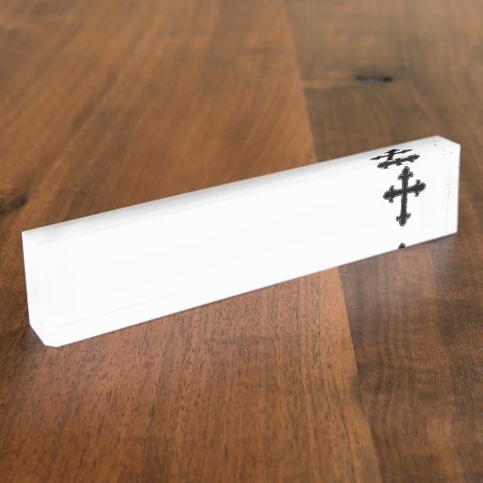 Porte-nom Pour Bureau Croix chrétienne (Taille)