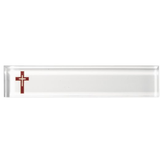 Porte-nom Pour Bureau Croix chrétienne (Devant)