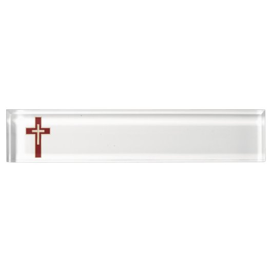 Porte-nom Pour Bureau Croix chrétienne (Devant)