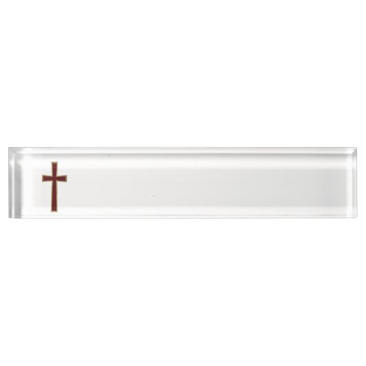 Porte-nom Pour Bureau Croix chrétienne (Devant)
