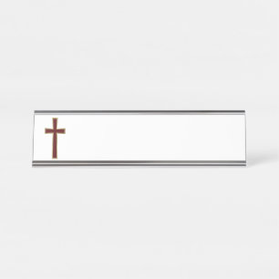 Porte-nom Pour Bureau Croix chrétienne