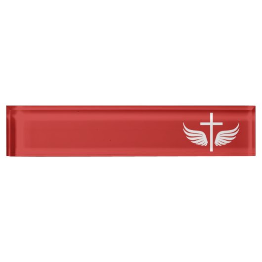Porte-nom Pour Bureau Croix chrétienne (Devant)