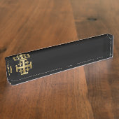 Porte-nom Pour Bureau croix chrétienne (Taille)