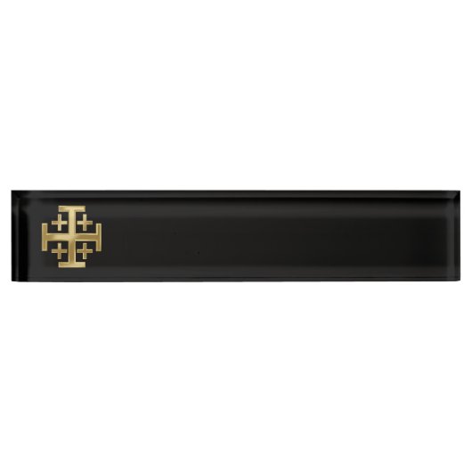 Porte-nom Pour Bureau croix chrétienne (Devant)
