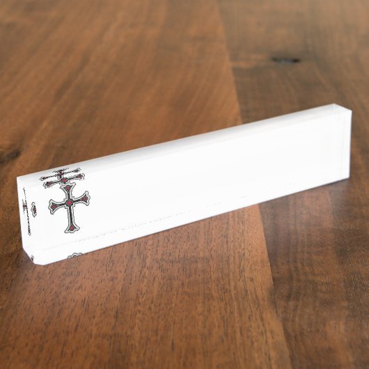 Porte-nom Pour Bureau Croix chrétienne (Taille)