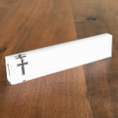 Porte-nom Pour Bureau Croix chrétienne (Taille)