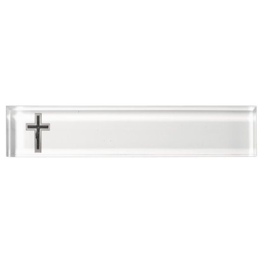 Porte-nom Pour Bureau Croix chrétienne (Devant)