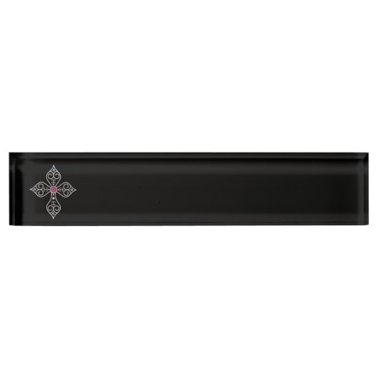 Porte-nom Pour Bureau Croix chrétienne (Devant)