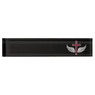 Porte-nom Pour Bureau Croix chrétienne