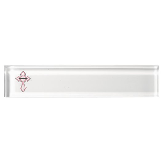 Porte-nom Pour Bureau Croix chrétienne (Devant)