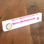 Porte-nom Pour Bureau Croix de cœurs (Taille)