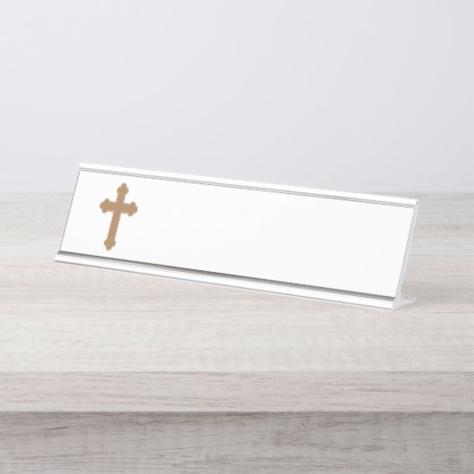 Porte-nom Pour Bureau Croix religieuse (Devant)