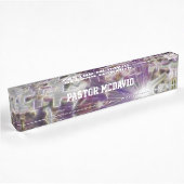 Porte-nom Pour Bureau Croix violette et foi