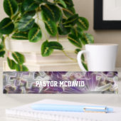 Porte-nom Pour Bureau Croix violette et foi