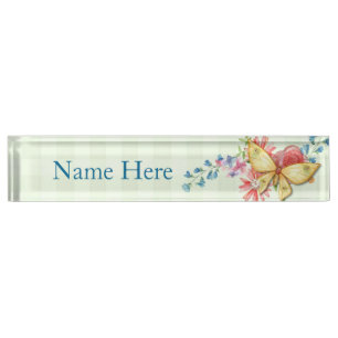 Porte-nom Pour Bureau Cru de papillon floral