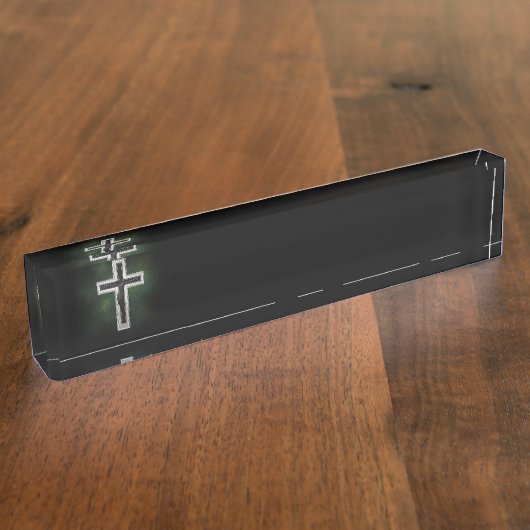 Porte-nom Pour Bureau Crucifix (Taille)