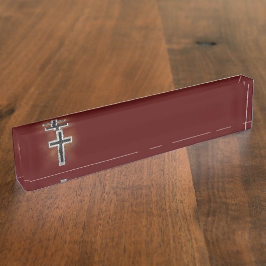 Porte-nom Pour Bureau Crucifix (Taille)