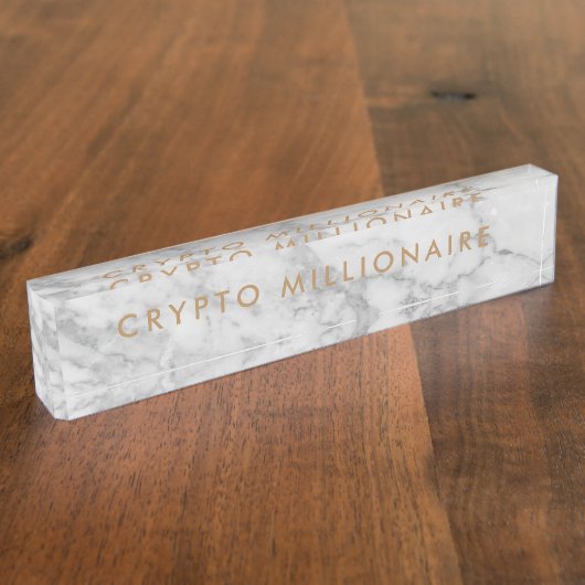 Porte-nom Pour Bureau Crypto millionnaire Entrepreneur NFT (Taille)