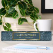 Porte-nom Pour Bureau Cuir bleu