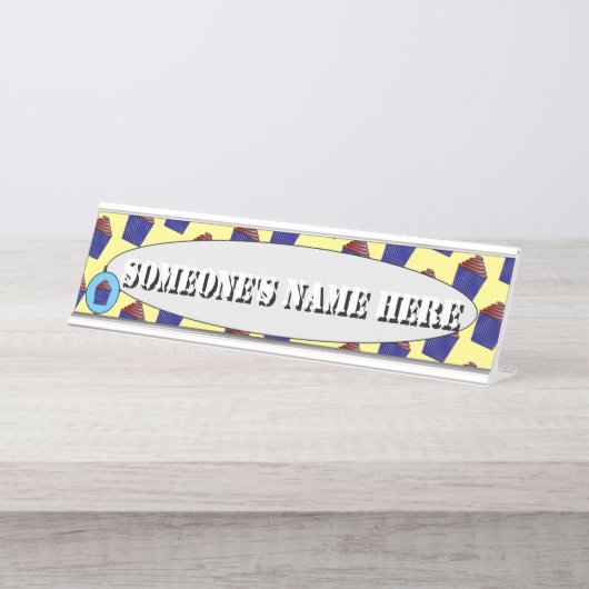 Porte-nom Pour Bureau Cupcake par Kenneth Yoncich (Devant)