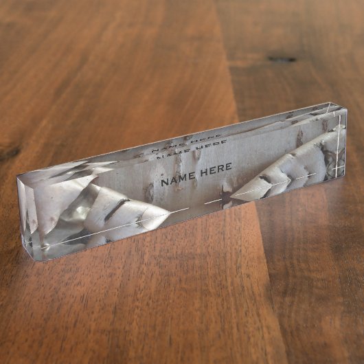 Porte-nom Pour Bureau Curly Birch Bark Tree Rustic (Taille)