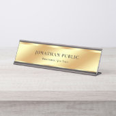 Porte-nom Pour Bureau Custom Black & Gold Elegant Glamour Template Luxe (Devant)
