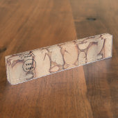 Porte-nom Pour Bureau Custom brown tree logs (Taille)