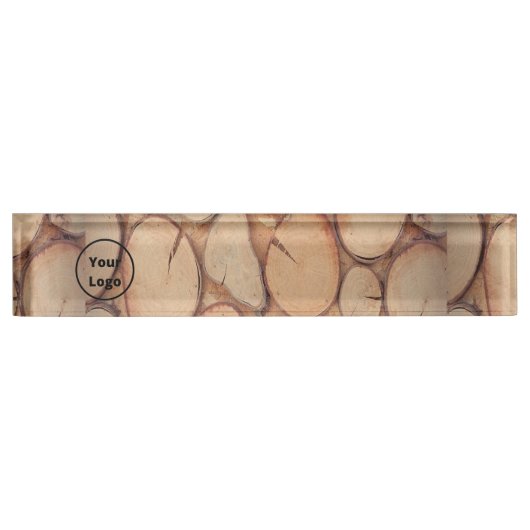 Porte-nom Pour Bureau Custom brown tree logs (Devant)