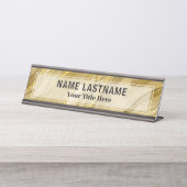 Porte-nom Pour Bureau Custom Brushed Gold Office | Professional Modern (Devant)