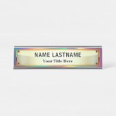 Porte-nom Pour Bureau Custom Brushed Gold | Professional Modern (Devant)