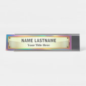 Porte-nom Pour Bureau Custom Brushed Gold | Professional Modern (Devant)