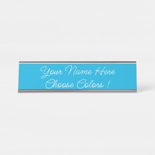 Porte-nom Pour Bureau Custom Colors and Text (Devant)