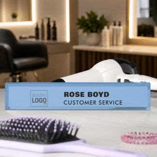 Porte-nom Pour Bureau Custom Corporate Business Logo Black Acrylic Desk
