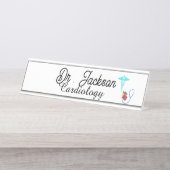 Porte-nom Pour Bureau Custom Desk Name Plate for cardiologist  (Devant)