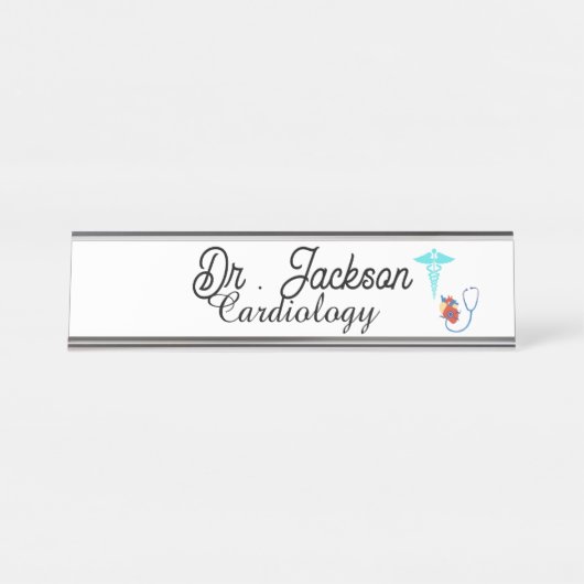 Porte-nom Pour Bureau Custom Desk Name Plate for cardiologist  (Devant)