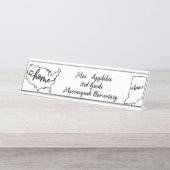 Porte-nom Pour Bureau Custom Indiana State US Home Line Art (Devant)