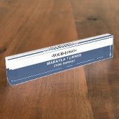 Porte-nom Pour Bureau Custom Logo Blue (Taille)